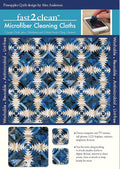 fast2clean™ Pineapples Quilt Microfiber Cleaning Cloths: 1 Large Cloth, plus 1 Medium and 2 Mini Static-Cling Cleaners