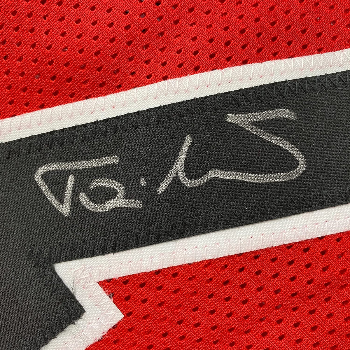 Framed Autographed/Signed Toni Kukoc 35x39 Chicago Red Basketball Jersey JSA COA