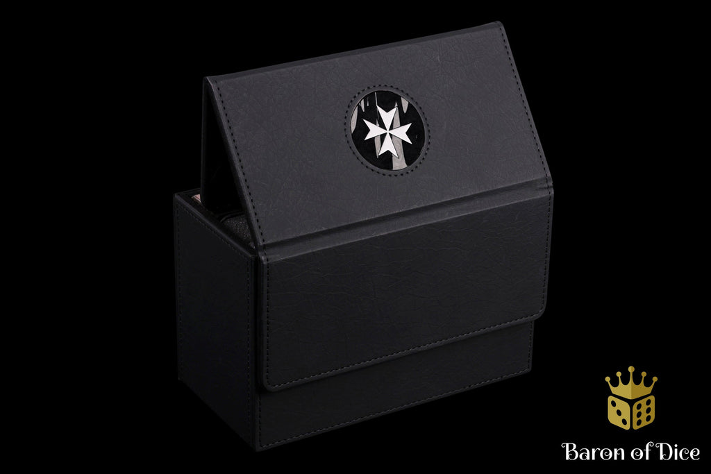 Knights Templar | Black | Wargaming & Datasheet Box | Baron's Coin™ Compatible