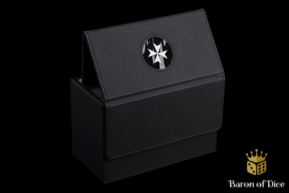Knights Templar | Black | Wargaming & Datasheet Box | Baron's Coin™ Compatible