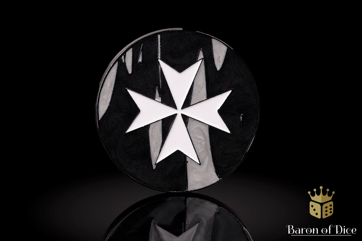 Knights Templar | Black | Wargaming & Datasheet Box | Baron's Coin™ Compatible