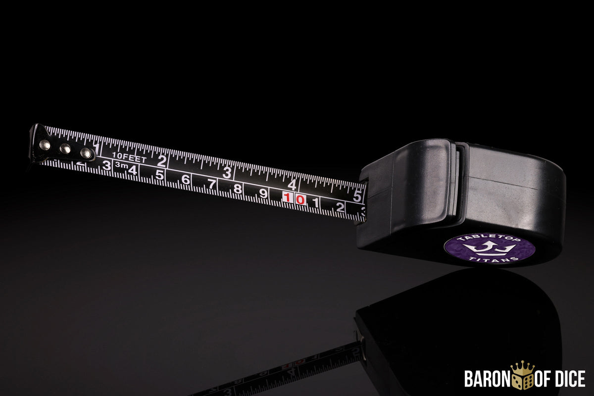 Tabletop Titans | Purple | Wargaming Tape Measure | Baron's Coin™ Compatible