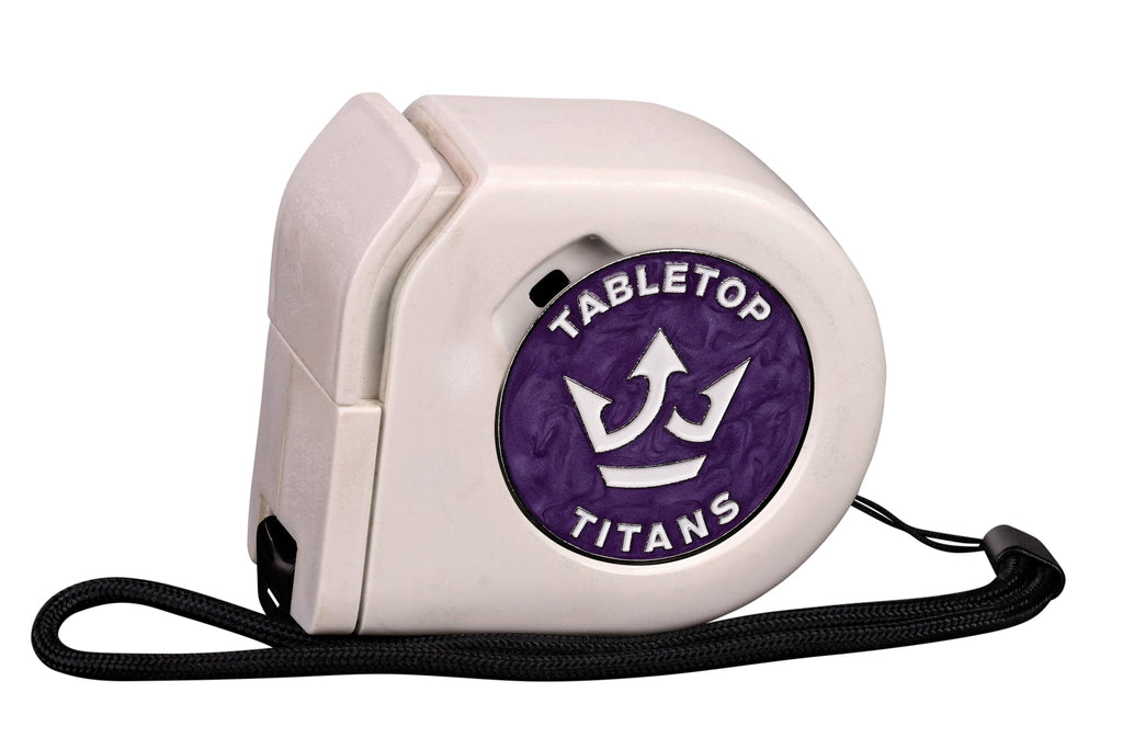 Tabletop Titans | Purple | Wargaming Tape Measure | Baron's Coin™ Compatible