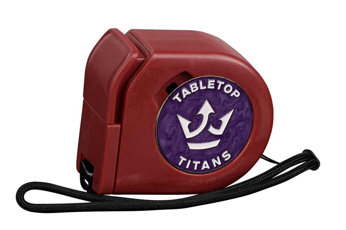 Tabletop Titans | Purple | Wargaming Tape Measure | Baron's Coin™ Compatible