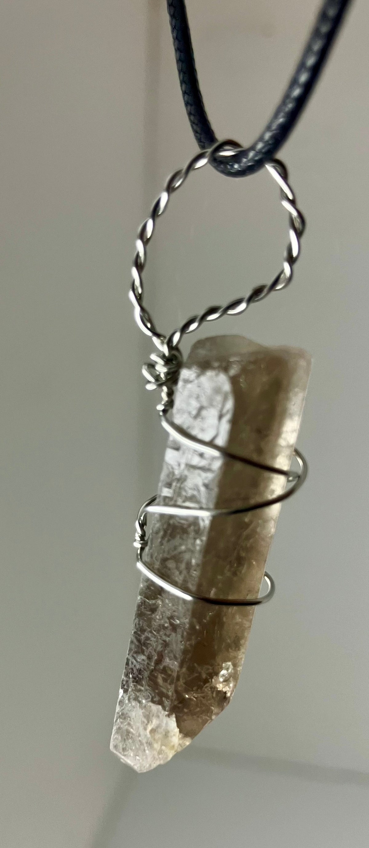Wire Wrapped Stone and Crystal Necklaces, Stainless Steel