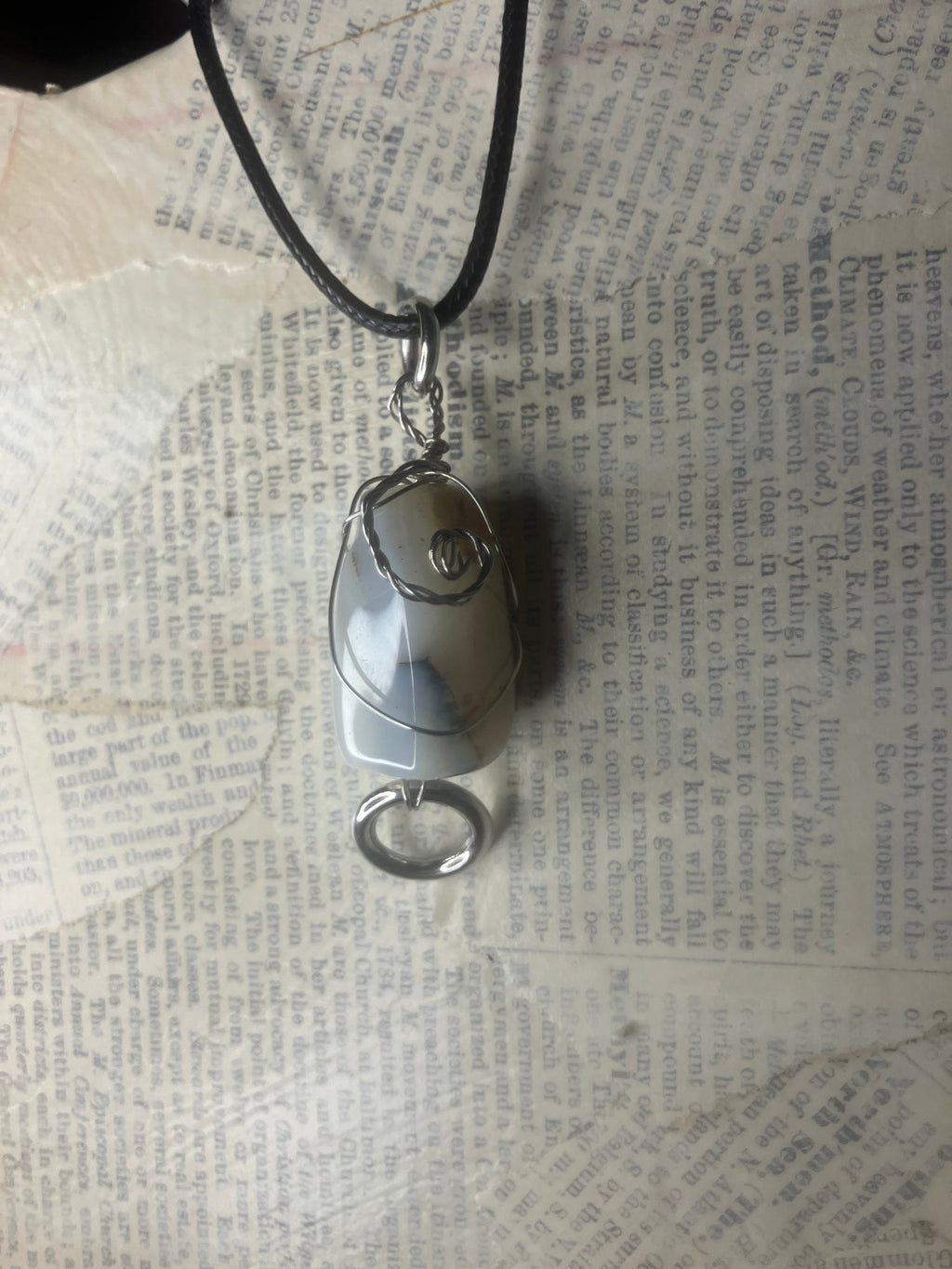 Wire Wrapped Stone and Crystal Necklaces, Stainless Steel