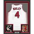 Framed Autographed/Signed Ace Bailey 35x39 Rutgers White College Basketball Jersey JSA COA