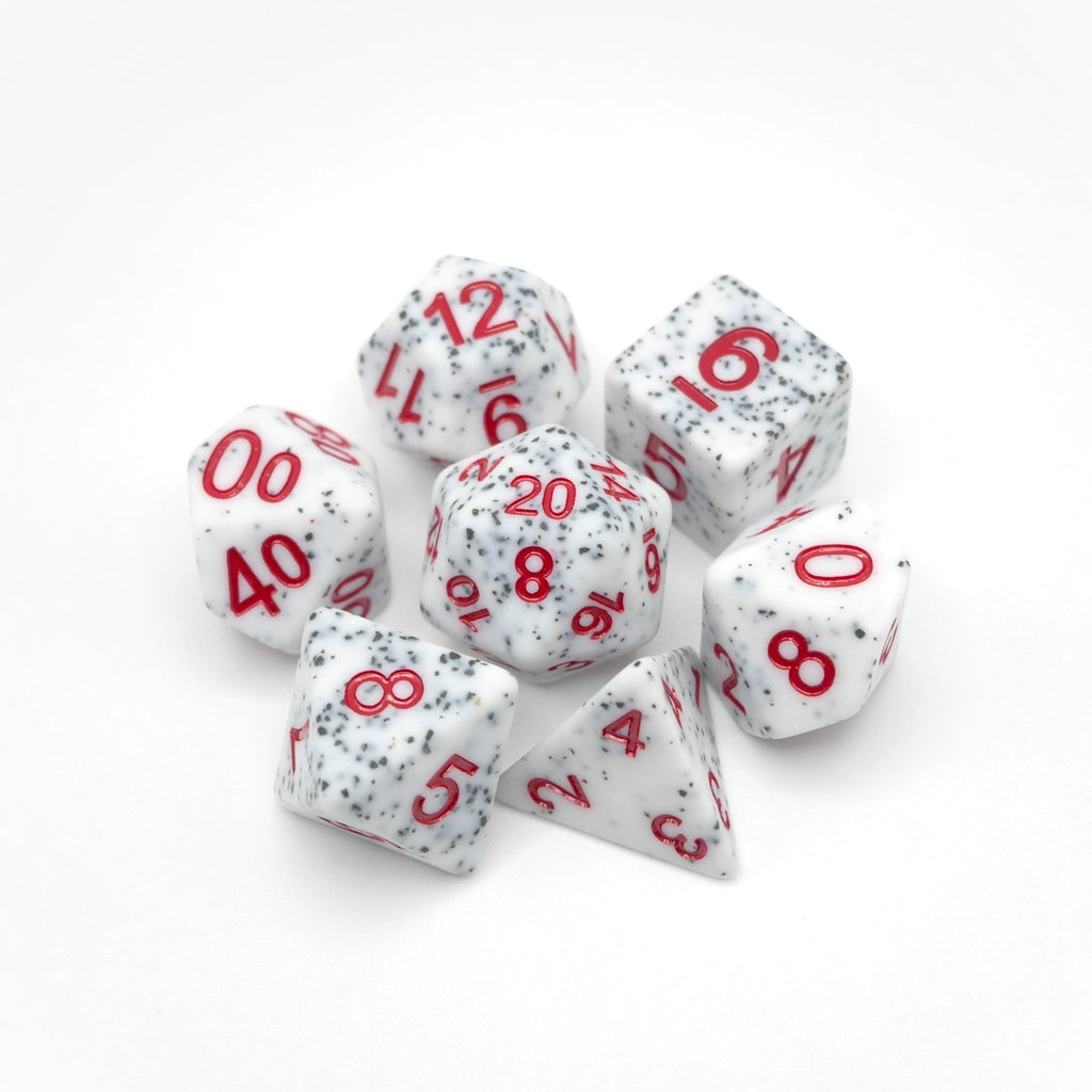 Alabaster Malphite - 7 Piece DnD Dice Set | Acrylic RPG Gaming Dice