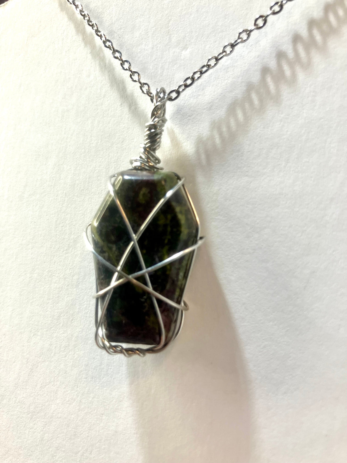 Wire Wrapped Stone and Crystal Necklaces, Stainless Steel