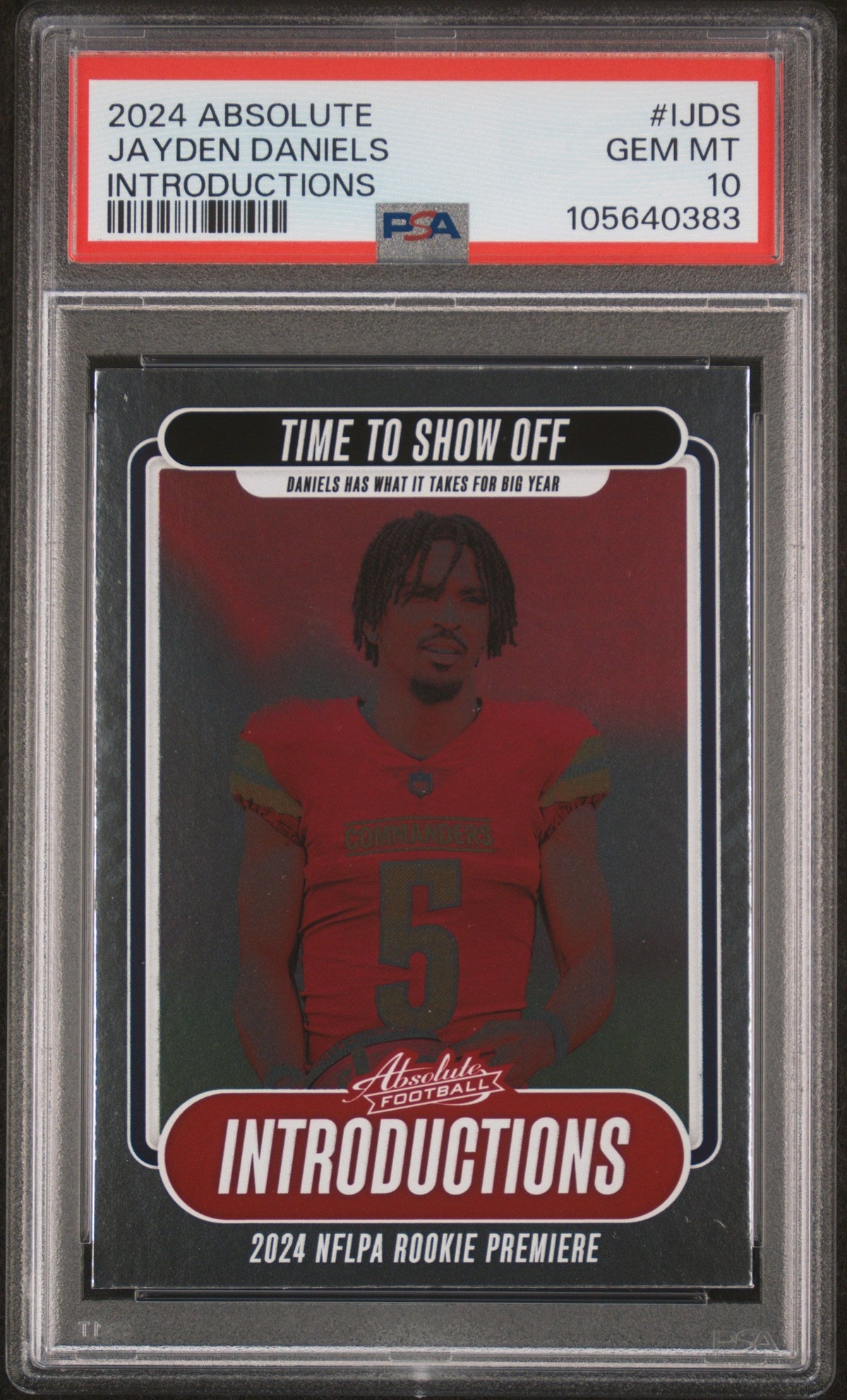 Graded 2024 Panini Absolute Jayden Daniels #IJDS Introductions Rookie RC Football Card PSA 10 Gem Mint