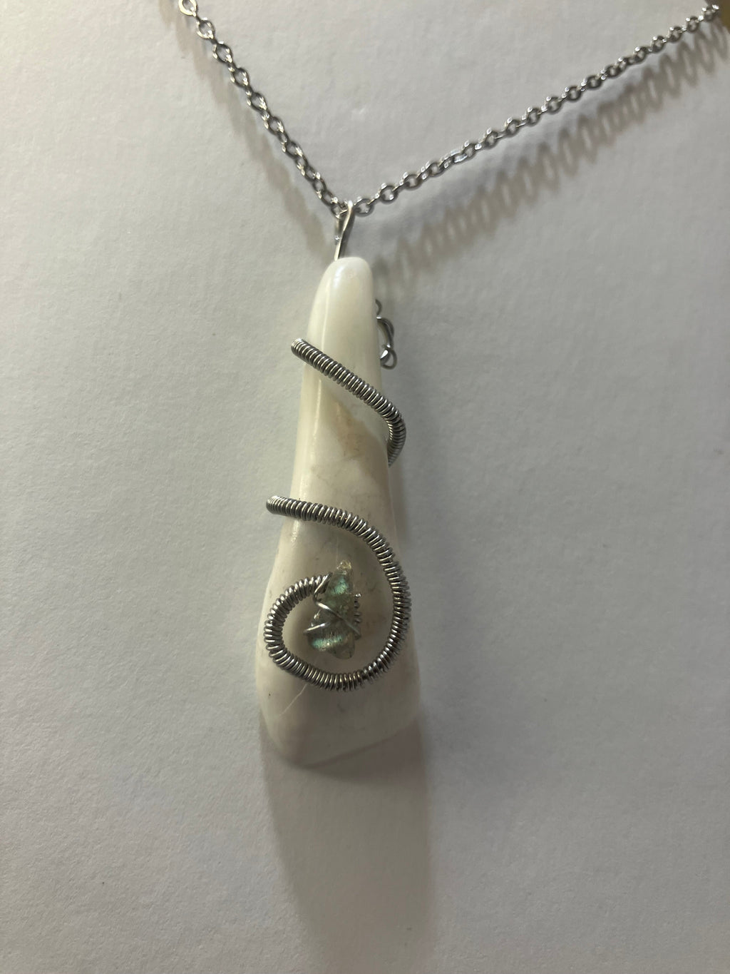 Water Buffalo Tooth Jewelry: Wire Wrapped Necklaces & Earrings