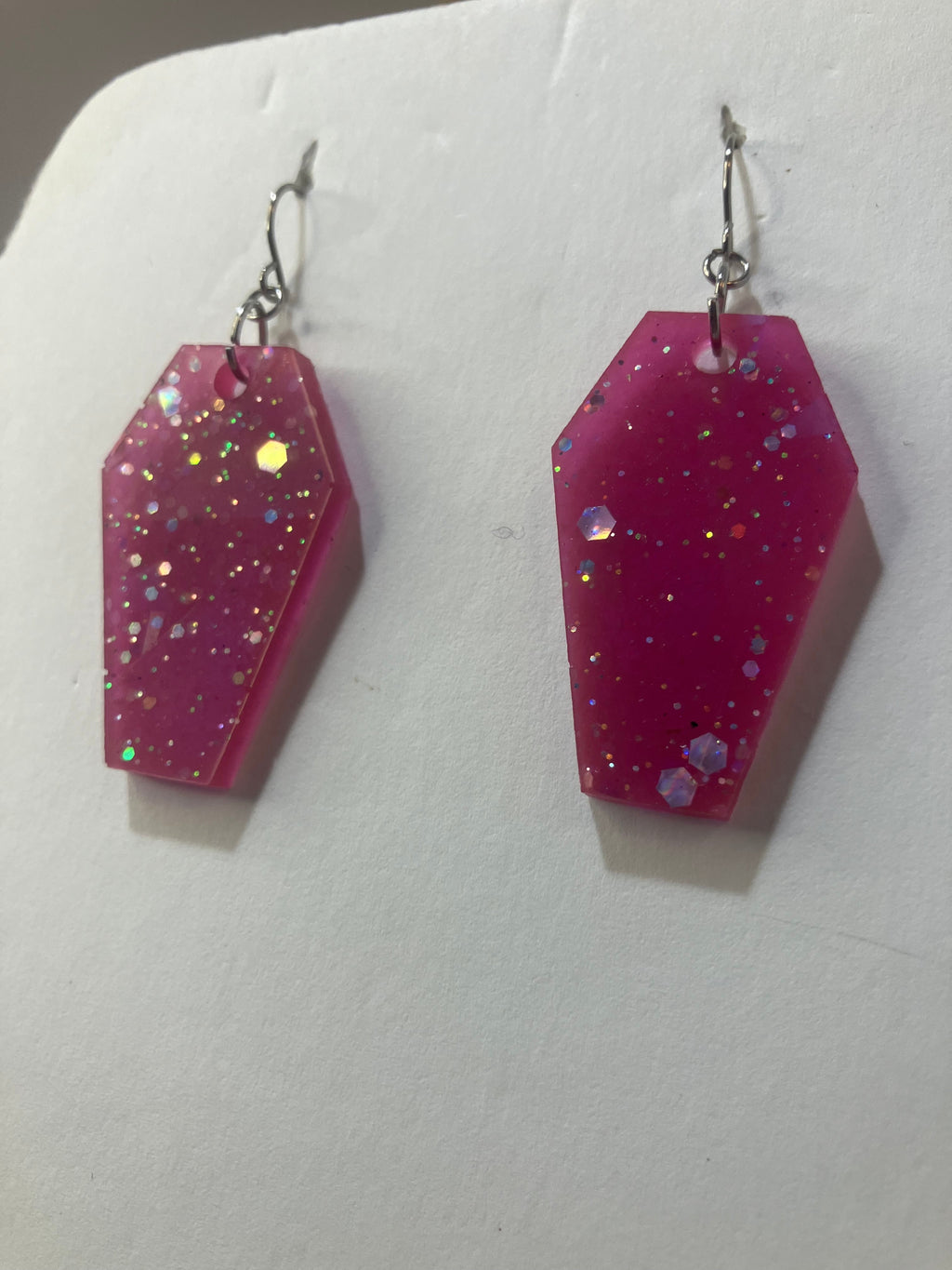 Holographic Coffin Resin Earrings