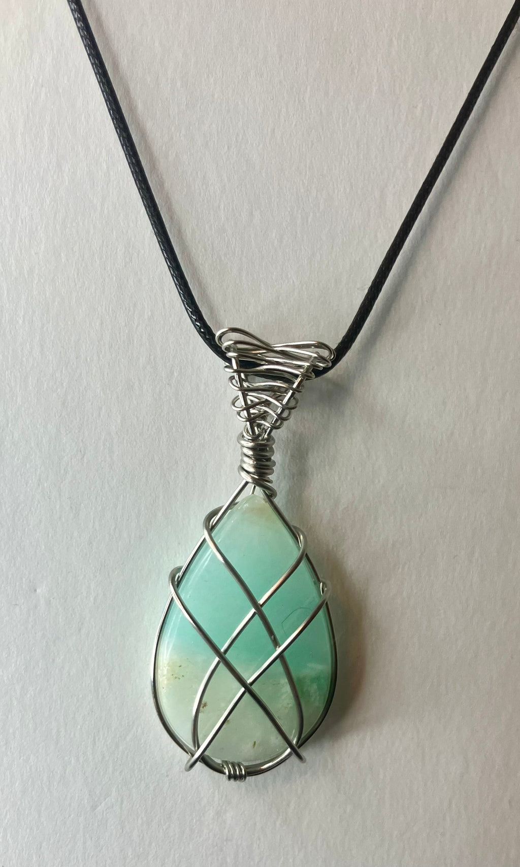 Wire Wrapped Stone and Crystal Necklaces, Stainless Steel