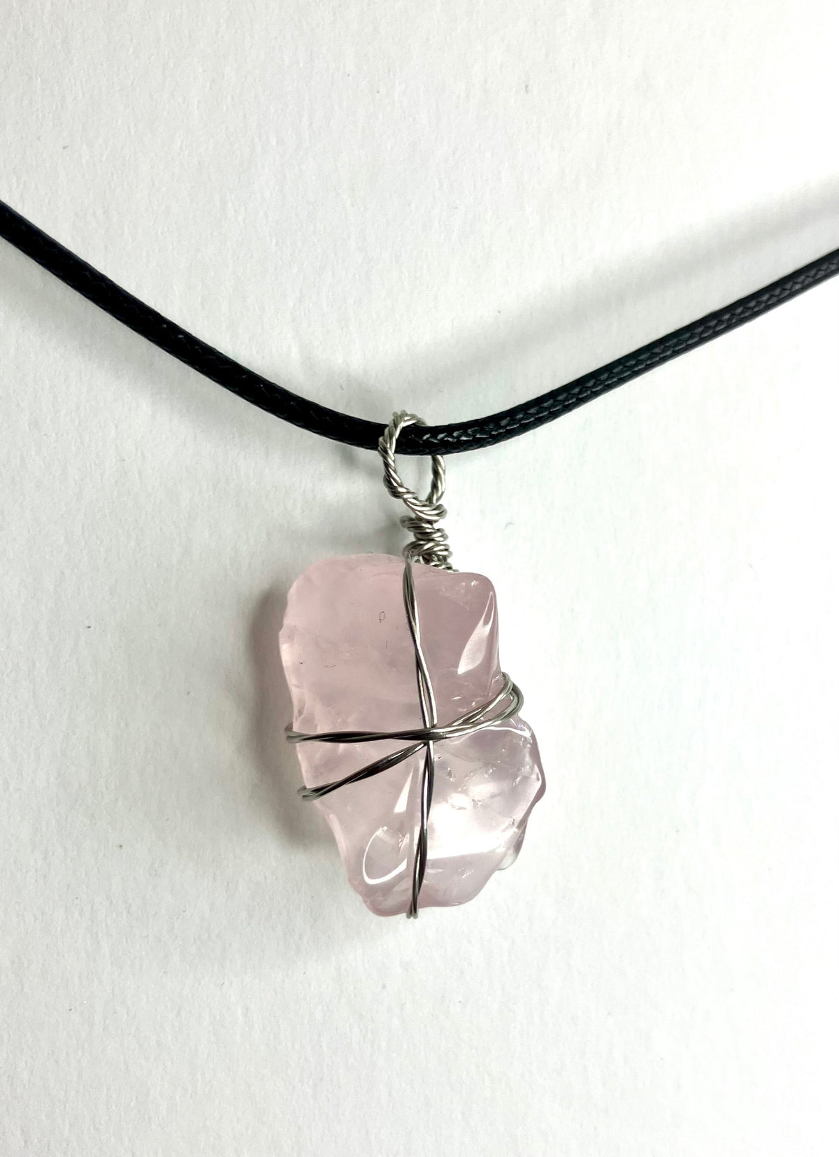Wire Wrapped Stone and Crystal Necklaces, Stainless Steel