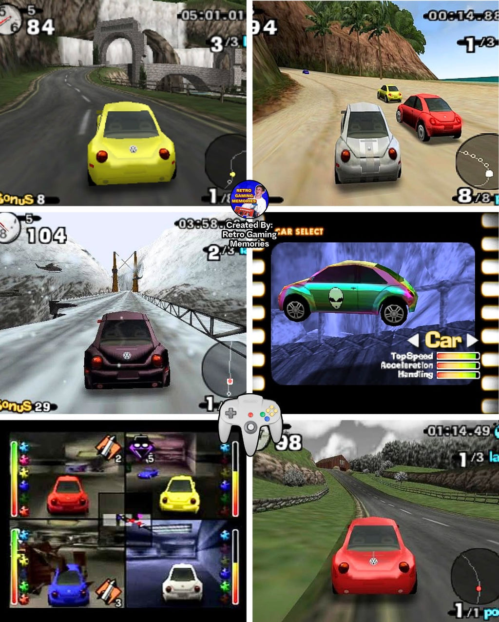 Beetle Adventure Racing N64 Nintendo 64 Video Game Cartridge 1999