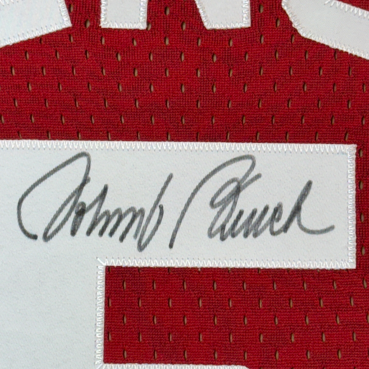 Framed Autographed/Signed Johnny Bench 35x39 Cincinnati Reds Mitchell & Ness Baseball Jersey Fanatics COA