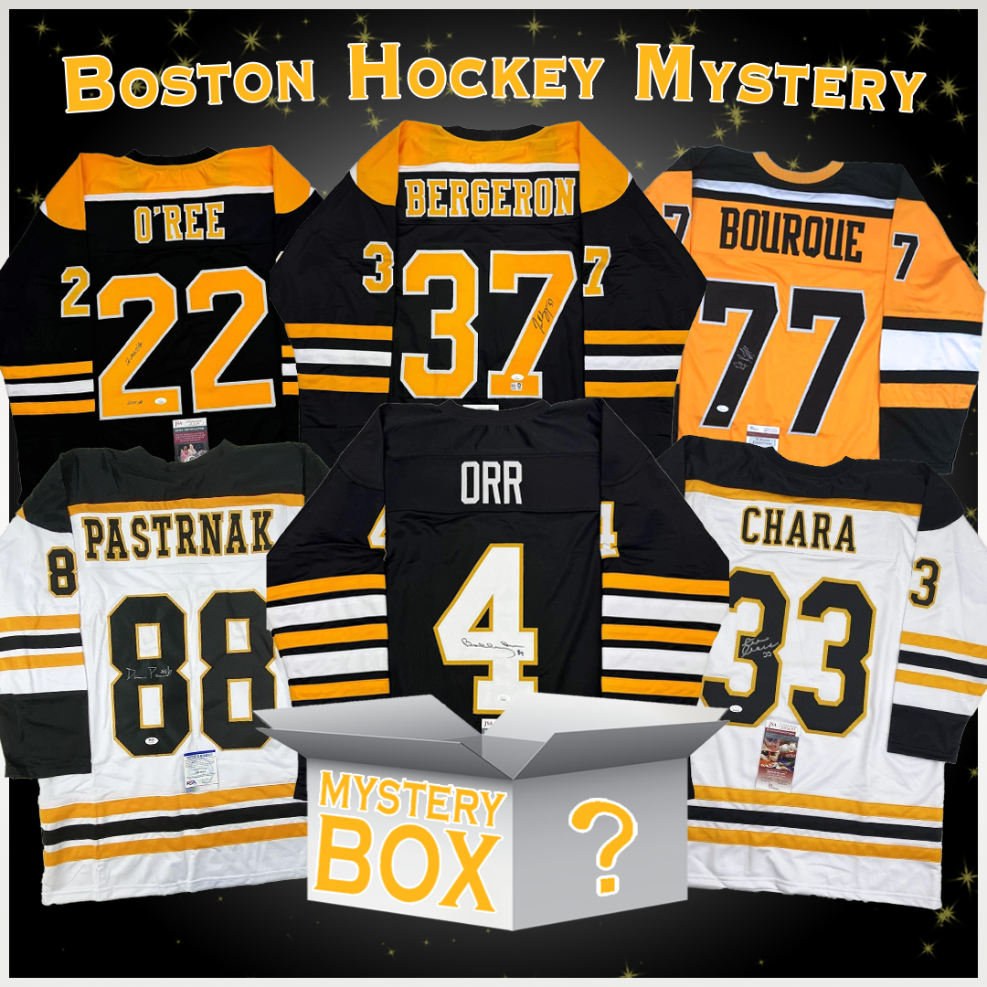 Autographed/Signed Boston Hockey Jersey Mystery Box with PSA JSA or Beckett COA