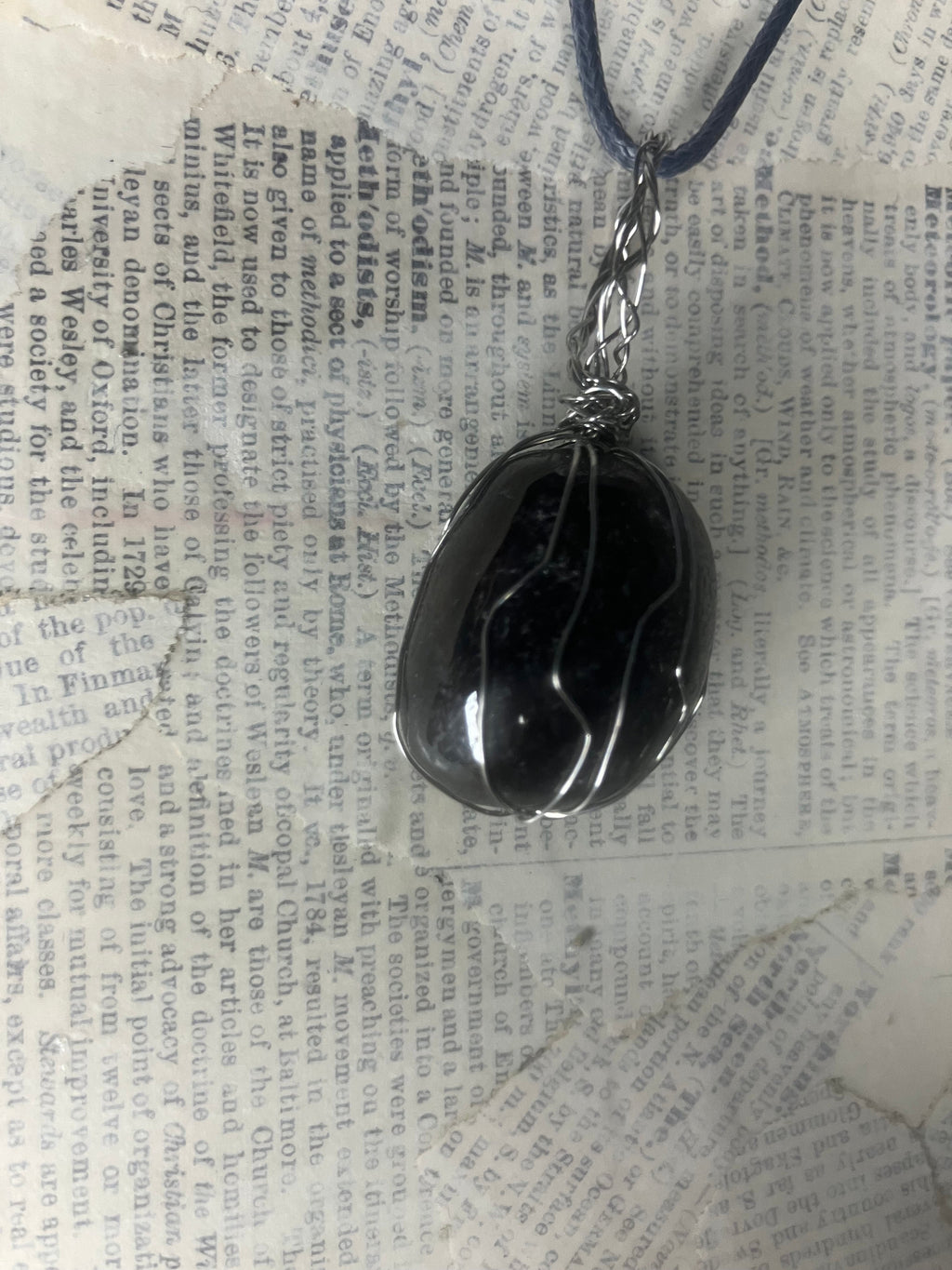 Wire Wrapped Stone and Crystal Necklaces, Stainless Steel