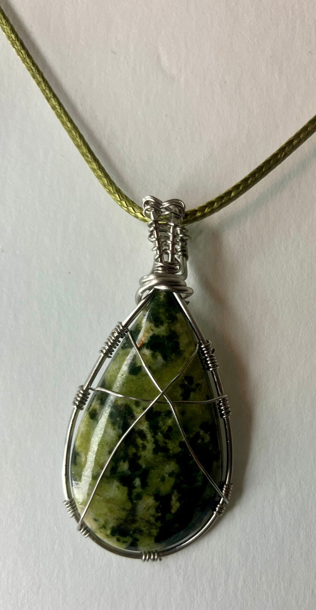 Wire Wrapped Stone and Crystal Necklaces, Stainless Steel
