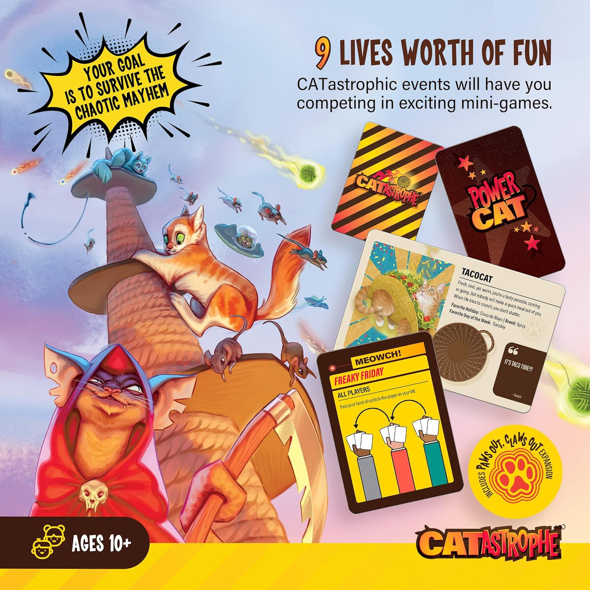 CATastrophe: A Game of 9 Lives with Paws Out Expansion Pack
