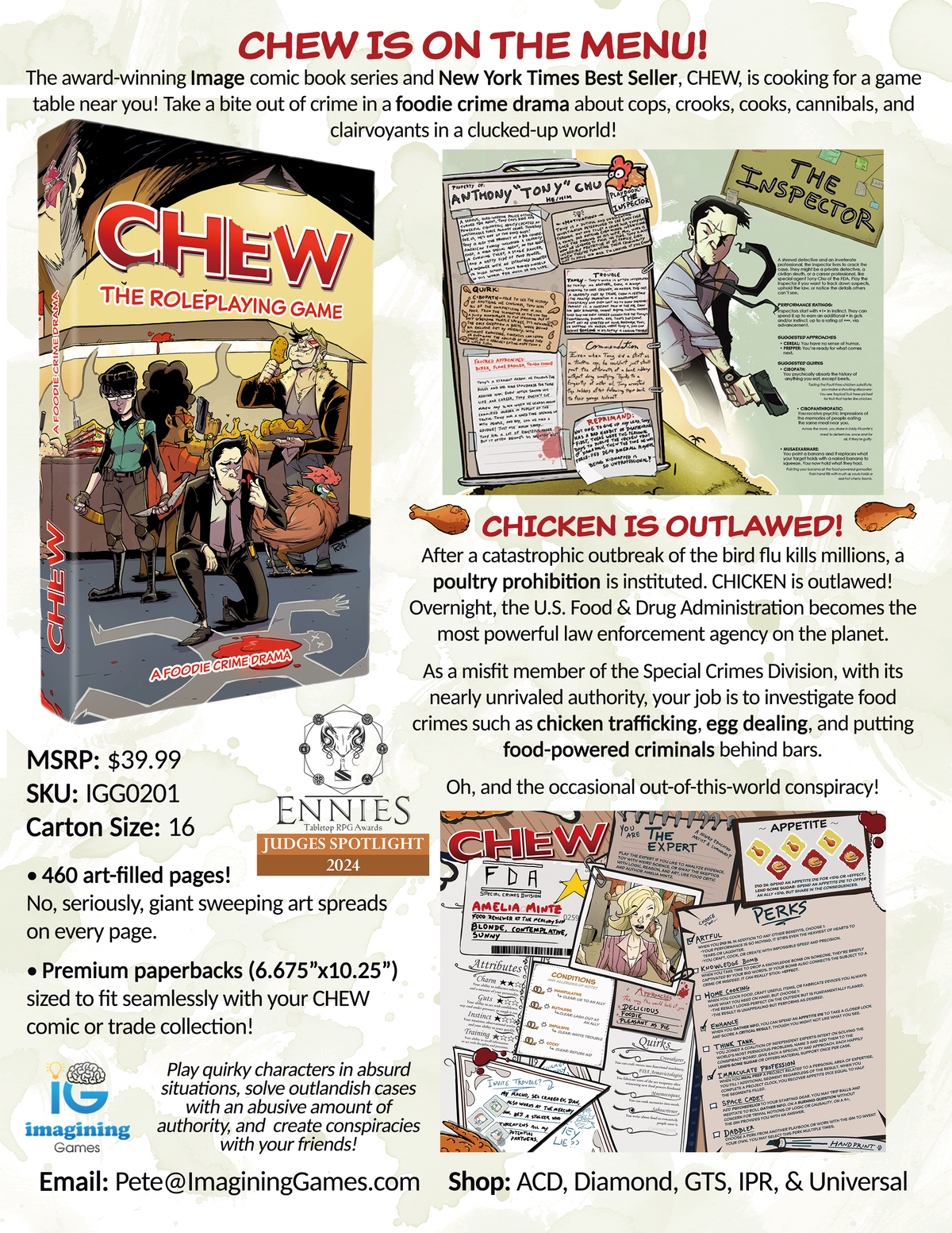 CHEW: The Roleplaying Game (RPG Book + PDF)