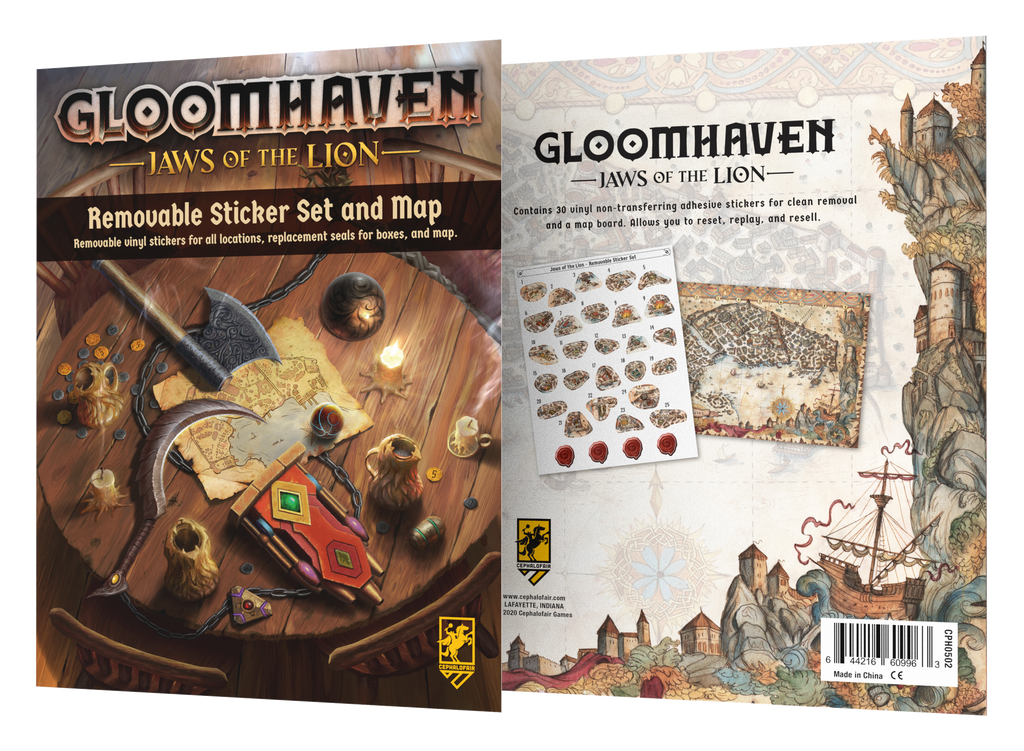 Gloomhaven: Jaws of the Lion - Removable Sticker Set & Map