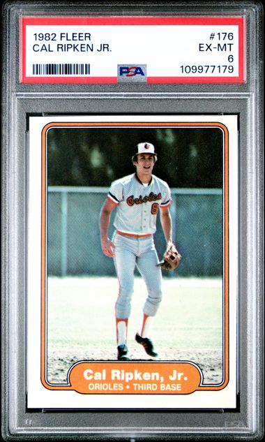 Graded 1982 Fleer Cal Ripken Jr. #176 Rookie RC Baseball Card PSA 6 EX-MT