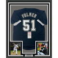 Framed Autographed/Signed Carson Fulmer 35x39 Chicago Black Baseball Jersey JSA COA