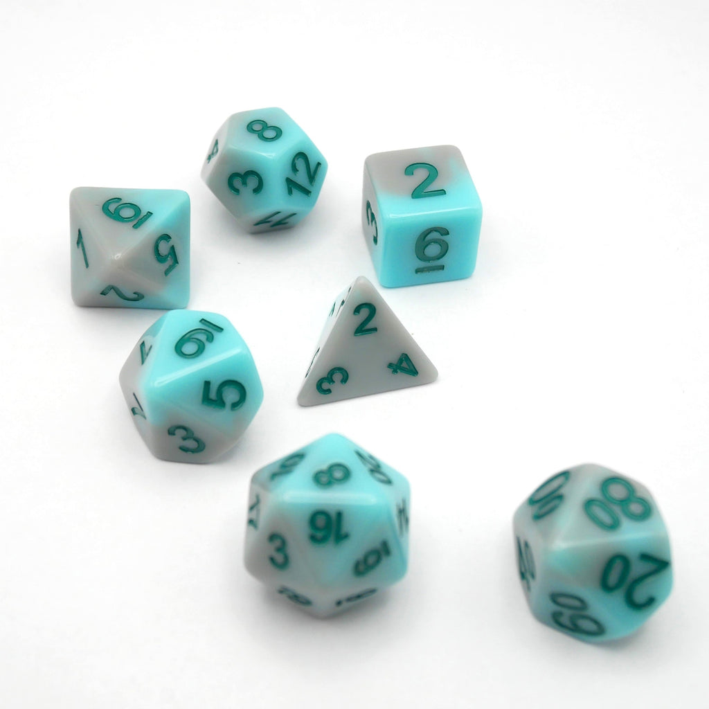 Coastal Memories - 7 Piece DnD Dice Set | Acrylic RPG Gaming Dice
