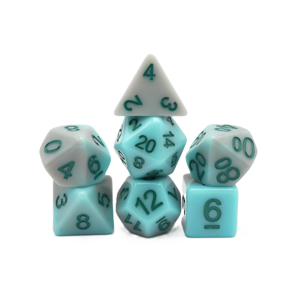 Coastal Memories - 7 Piece DnD Dice Set | Acrylic RPG Gaming Dice