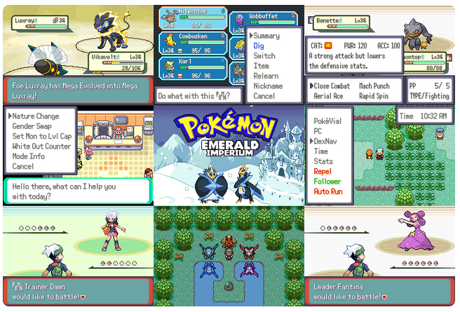 Pokemon Emerald Imperium GBA ROM Hack Video Game Boy Advance