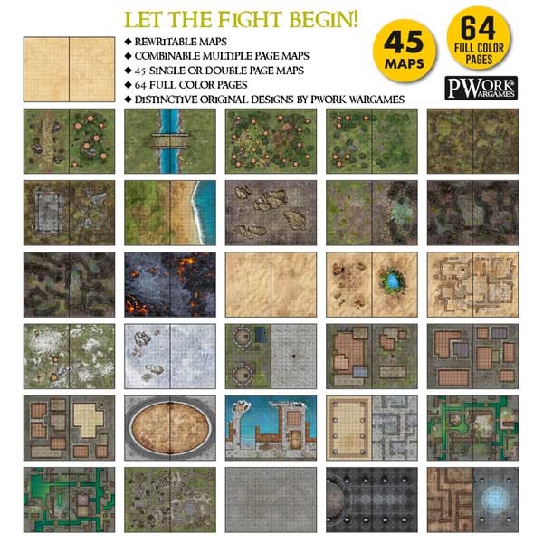 Combat Book 1: Fantasy Rewritable Combat Maps for Tabletop RPGs