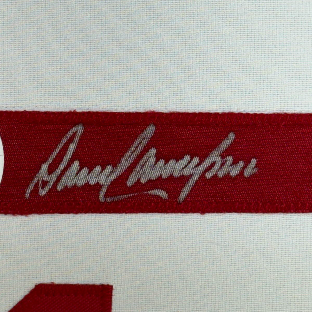 Framed Autographed/Signed Dave Concepcion 35x39 Cincinnati White Baseball Jersey JSA COA