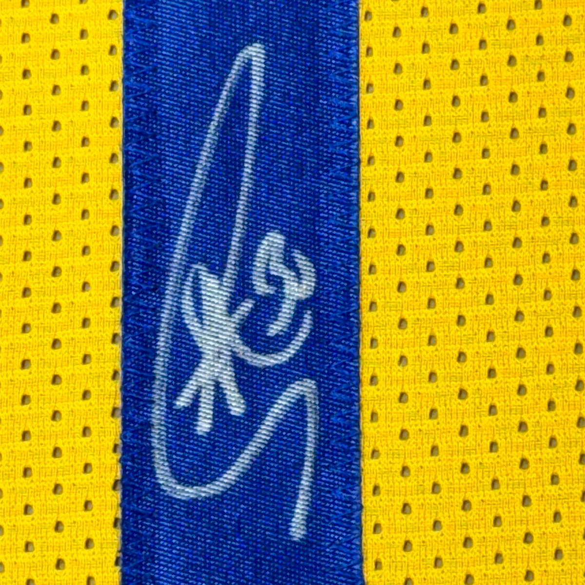Framed Autographed/Signed Stephen Steph Curry 35x39 Golden State Yellow Basketball Jersey JSA COA
