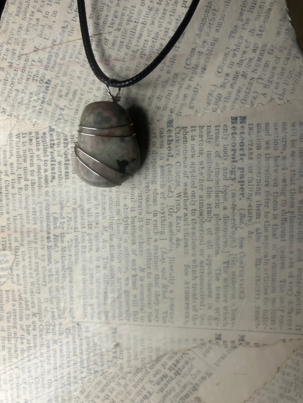 Wire Wrapped Stone and Crystal Necklaces, Stainless Steel