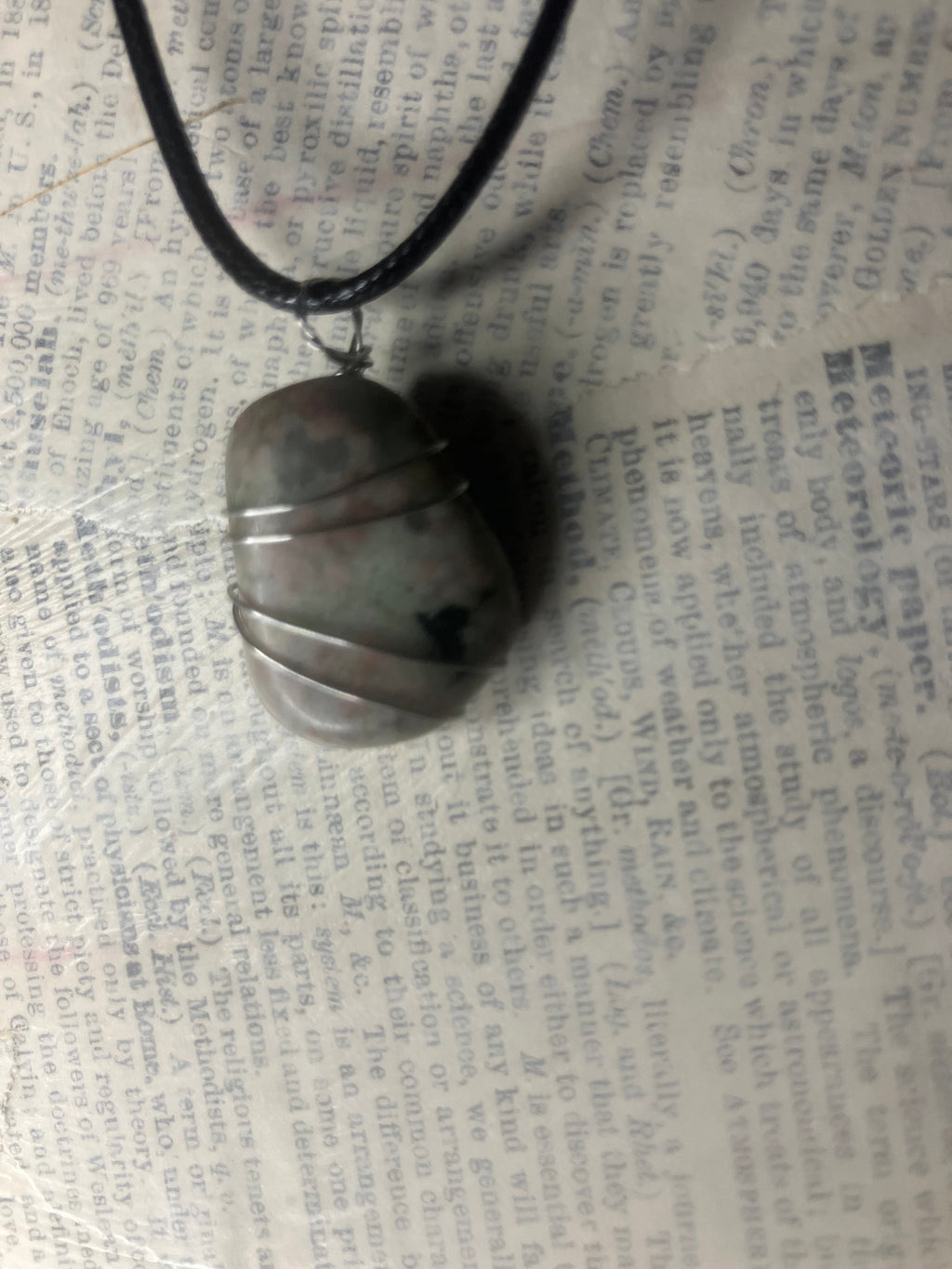 Wire Wrapped Stone and Crystal Necklaces, Stainless Steel