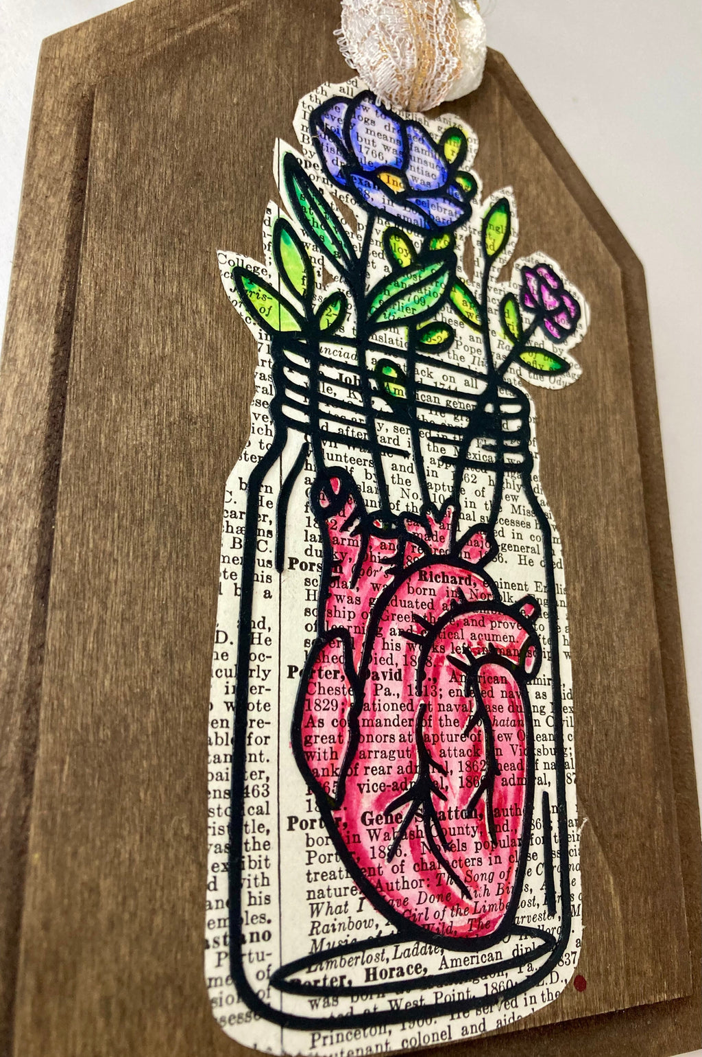 Floral Heart Mixed Media Art