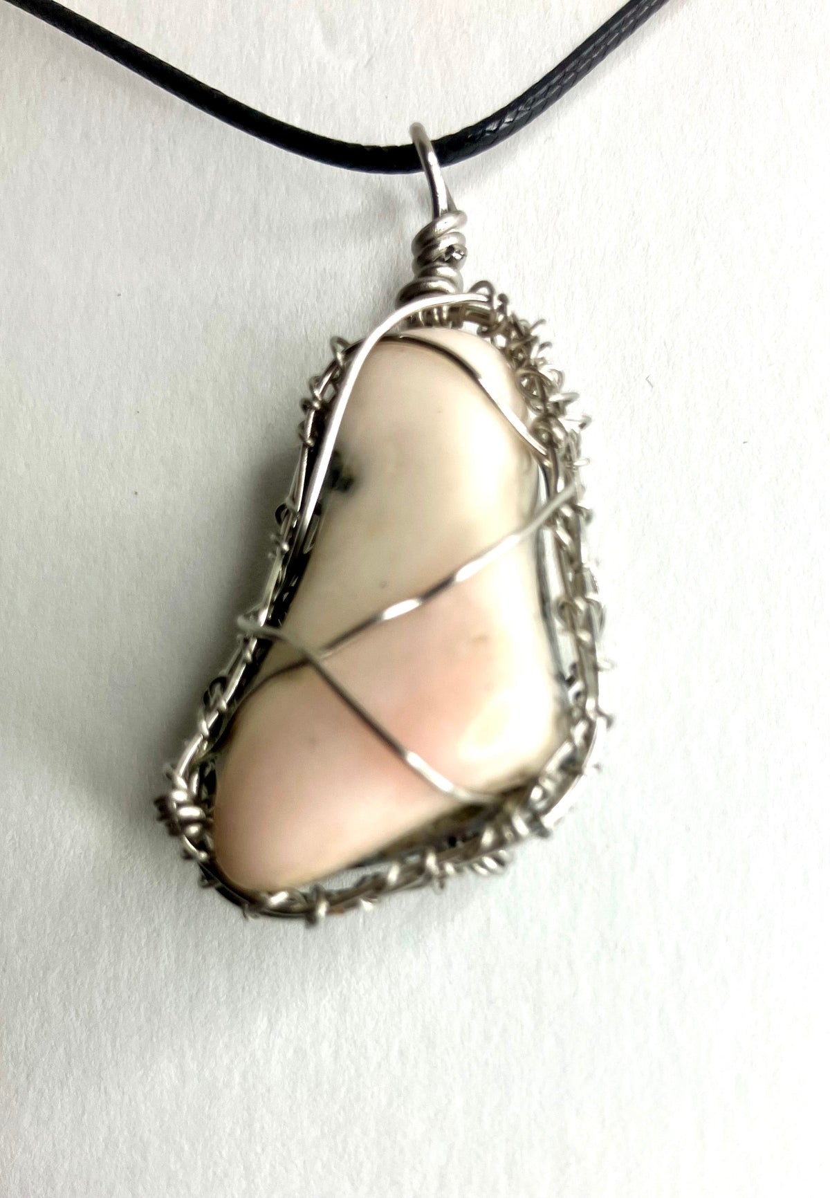Wire Wrapped Stone and Crystal Necklaces, Stainless Steel