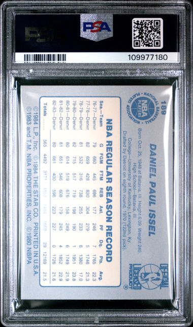 Graded 1983 Star Dan Issel #189 Basketball Card PSA 8 NM-MT