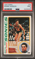 Graded 1978 Topps Dennis Johnson #78 Rookie RC Basketball Card PSA 9 Mint