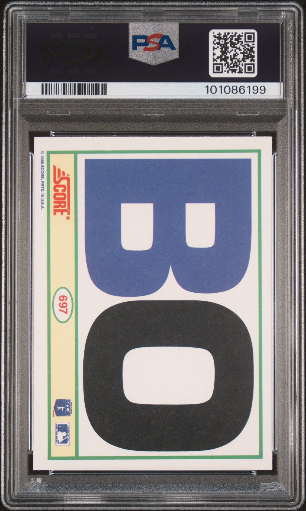 Graded 1990 Panini Score Bo Jackson #697 Baseball Card PSA 9 Mint