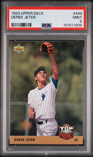 Graded 1993 Upper Deck Derek Jeter #449 Rookie RC Baseball Card PSA 9 Mint