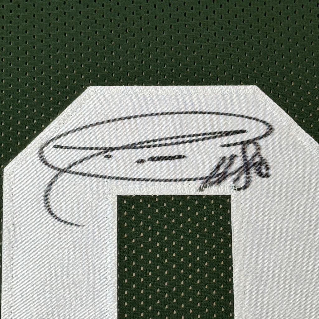 Framed Autographed/Signed Donald Driver 35x39 Green Bay Green Football Jersey JSA COA