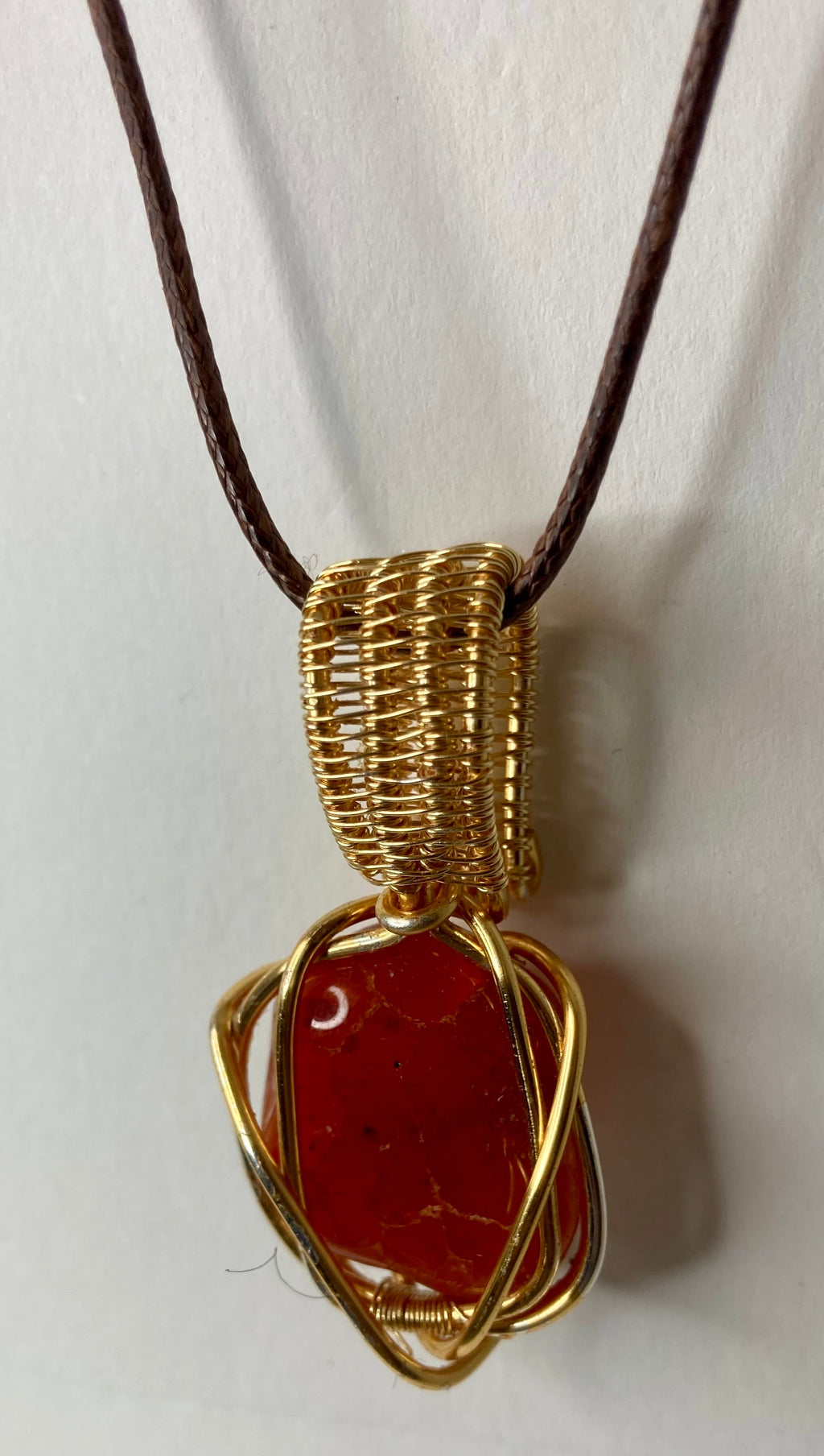 Wire Wrapped Stone Pendants, Silver and Gold Plated Copper Wire