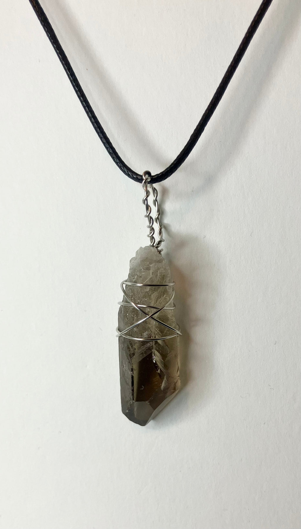 Wire Wrapped Stone and Crystal Necklaces, Stainless Steel