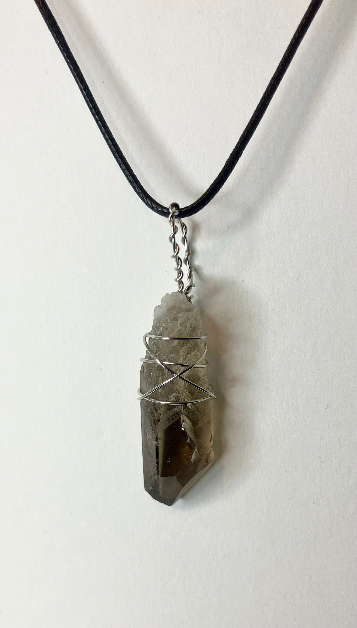 Wire Wrapped Stone and Crystal Necklaces, Stainless Steel