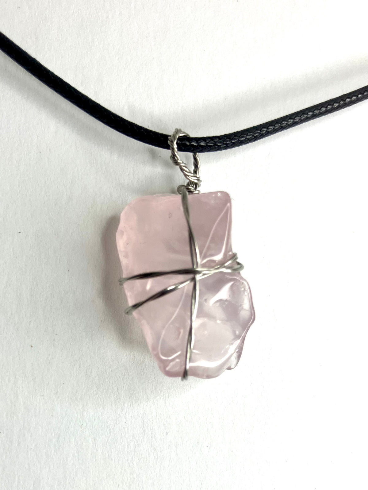 Wire Wrapped Stone and Crystal Necklaces, Stainless Steel