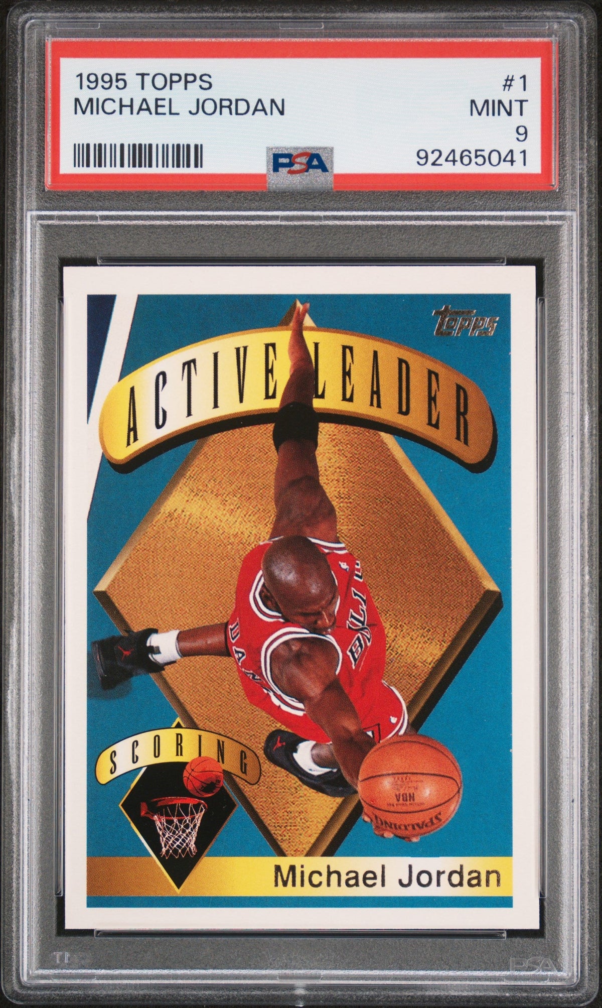 Graded 1995 Topps Michael Jordan #1 Basketball Card PSA 9 Mint