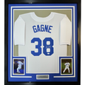 Framed Autographed/Signed Eric Gagne 35x39 Los Angeles LA White Baseball Jersey JSA COA