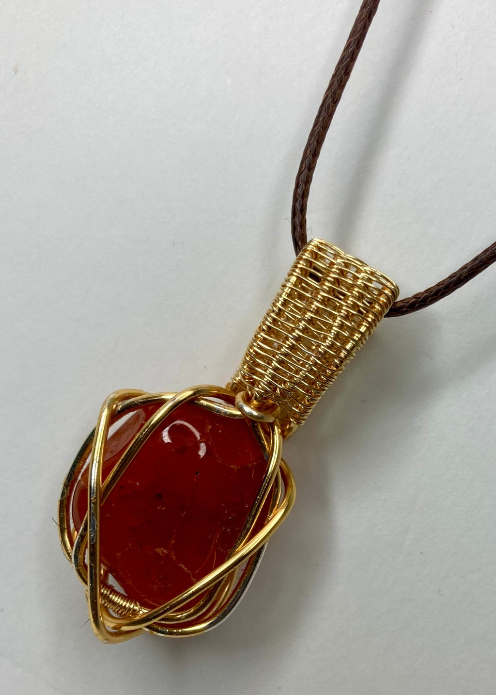 Wire Wrapped Stone Pendants, Silver and Gold Plated Copper Wire